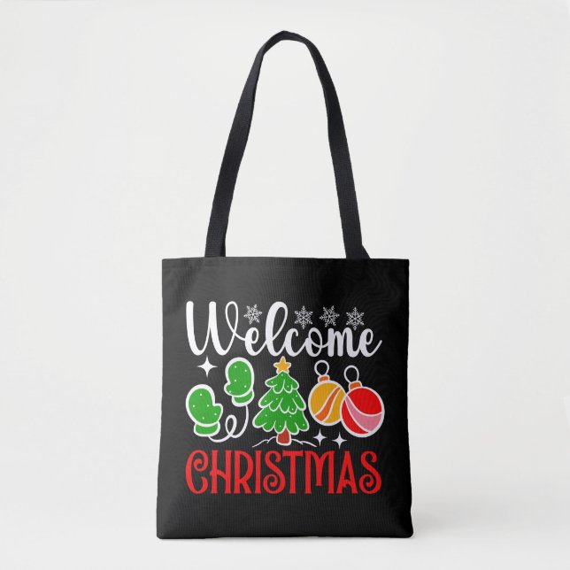 Welcome Christmas Tote Bag (Front)