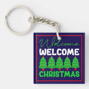 Welcome Christmas Tree Holiday Design-85600 Key Ring