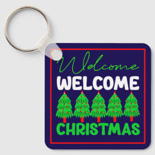 Welcome Christmas Tree Holiday Design-85600 Key Ring