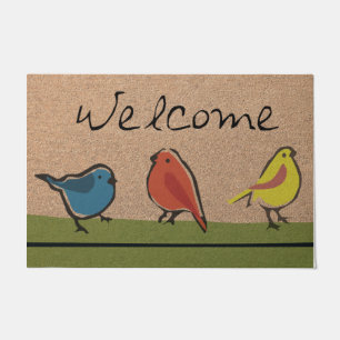 Welcome Colourful Bird Doormat, Animal Cute Doormat