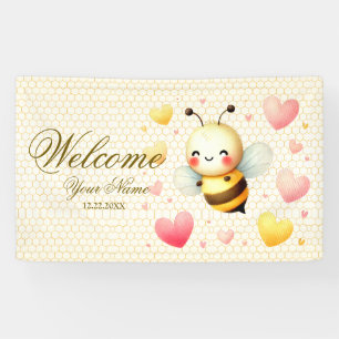 Welcome Colourful Happy Little Honey Bee Party Banner