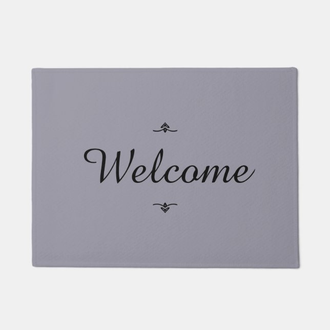 "Welcome" Colours this season "Lilac Grey" Doormat (Front)