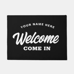 Welcome come in custom black doormat for shop