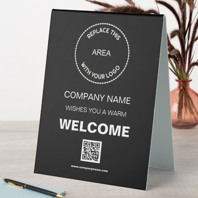 Welcome Company Event Your Logo QR Code Black (In SItu (Table))