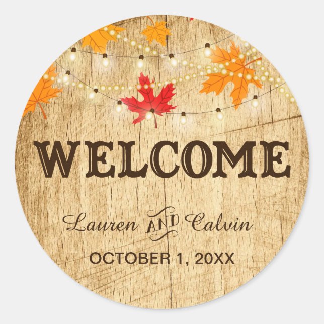 Welcome country wedding favour sticker (Front)