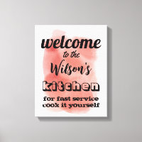 welcome custom kitchen quote humour wall art 