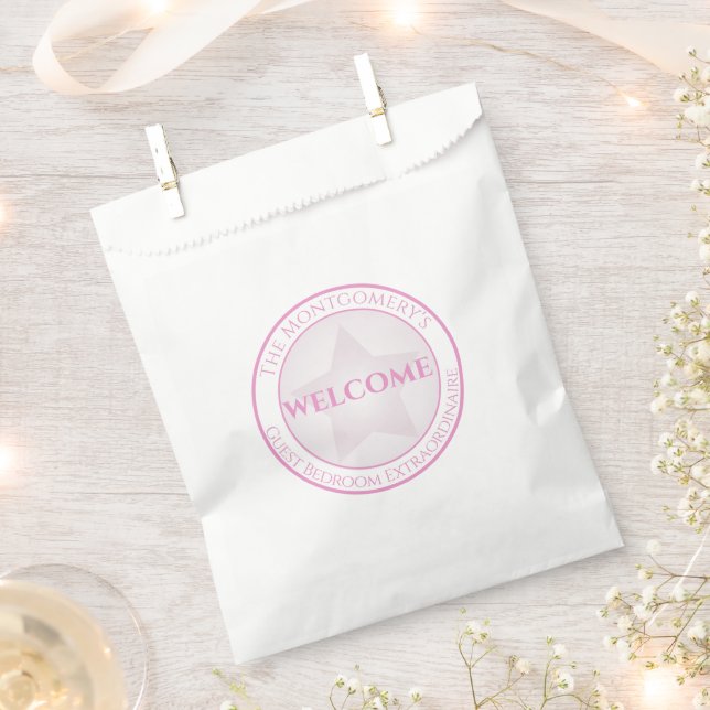 Welcome Custom Name Guest Bedroom Pastel Star Favour Bags (Clipped)