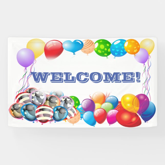 Welcome custom Vinyl Banner 3' x 5' Banner (Horizontal)
