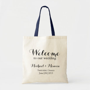 Welcome To Our Wedding Personalized Cotton Tote Bag