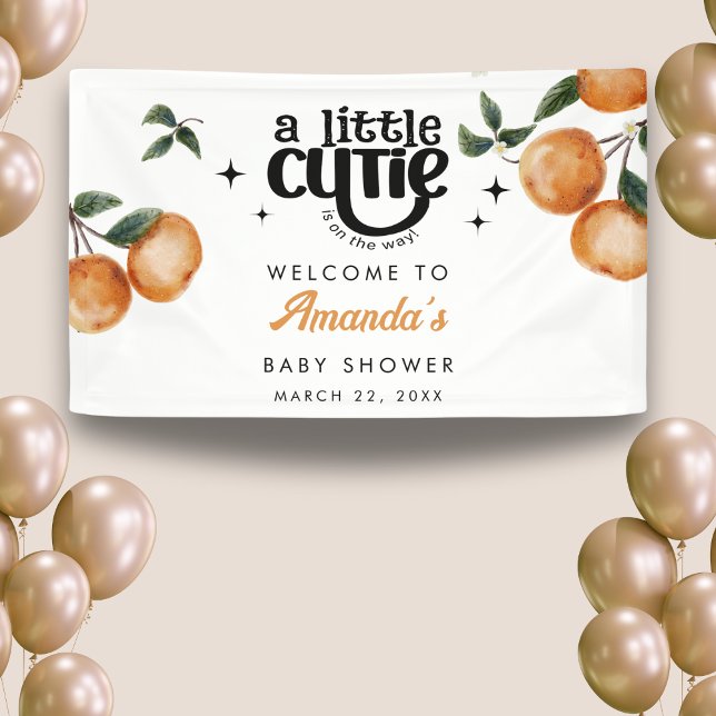 Welcome Cutie Orange Citrus Baby Shower Banner (Creator Uploaded)