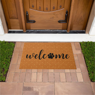 Welcome Dog Paw Pet Owner Home Doormat