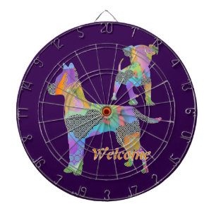 WELCOME Dogs Purple Dartboard