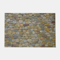 welcome door mat cobble stone rocks