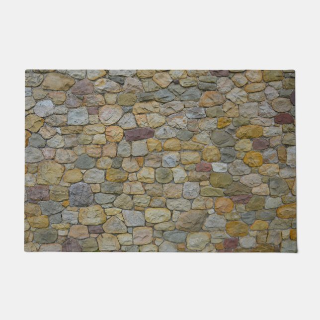 welcome door mat cobble stone rocks (Front)