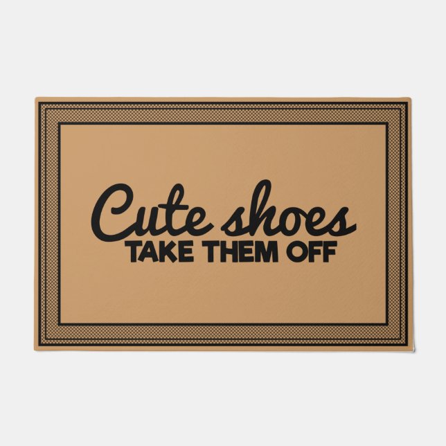 Welcome Door Mat Cute Shoes Take coconut colour (Front)