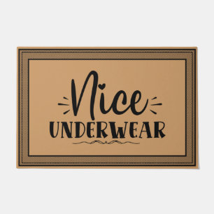Welcome Door Mat Nice Underwear coconut colour