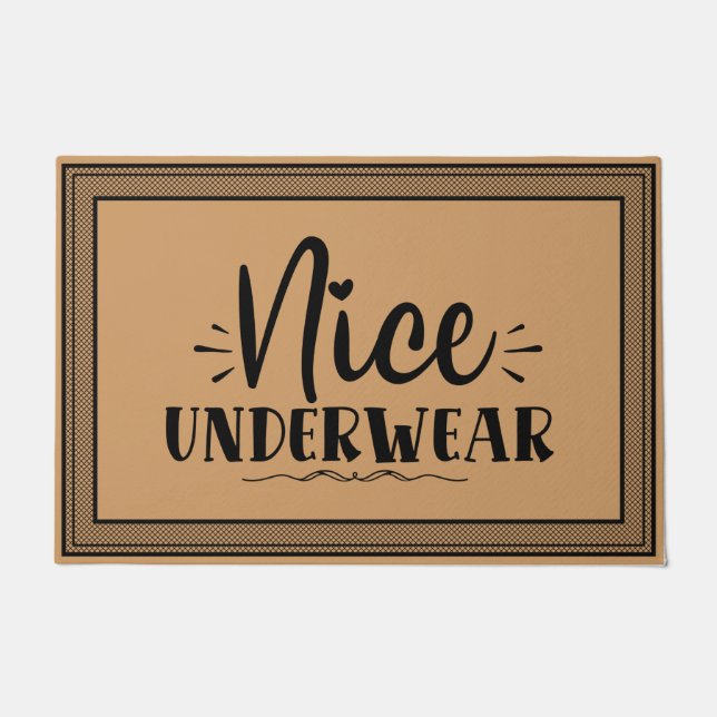 Welcome Door Mat Nice Underwear coconut colour (Front)