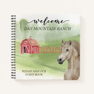 Welcome Dude Ranch Stable Horse Barn Guest Book
