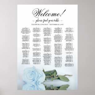 Welcome! Dusty Blue Rose Alphabetic Seating Chart