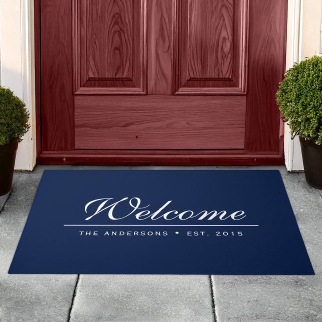 Welcome Editable Colour Established Family Name Doormat (Creator Uploaded)