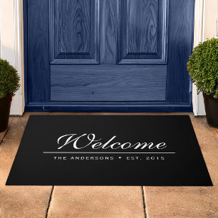 Welcome Editable Colour Established Family Name Doormat