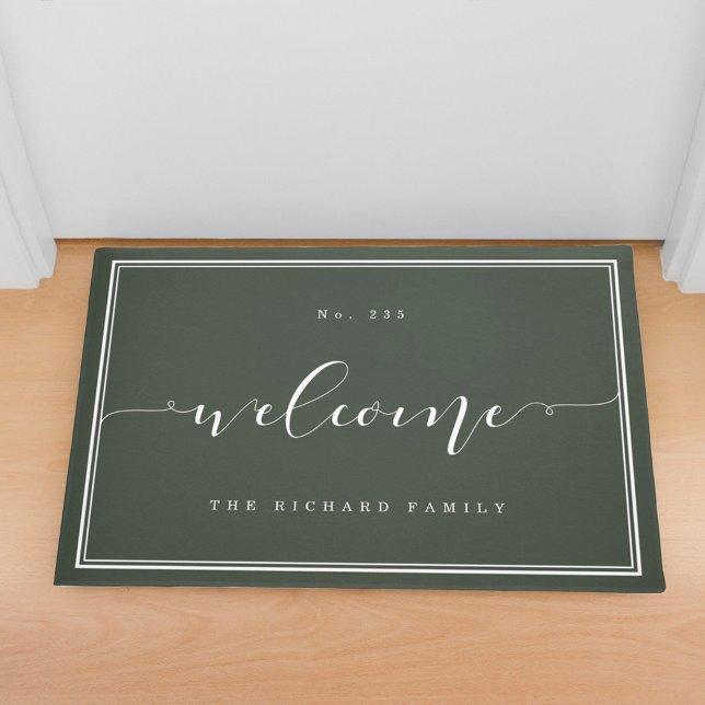 Welcome | Elegant Calligraphy House & Family Name Doormat (Creator Uploaded)