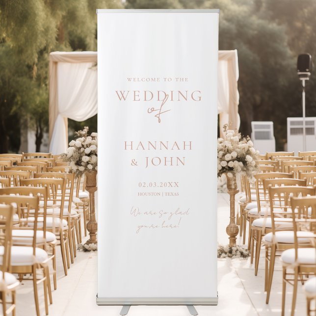 Welcome! Elegant, modern,  Retractable Banner (Welcome! Elegant, Modern, Handwriting, Wedding Retractable Banner with your Name & Date.)
