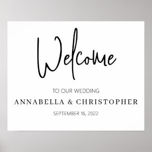 Welcome elegant simple minimalist wedding poster