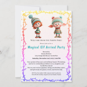 Welcome Elf Party   North Pole Arrival Celebration Invitation