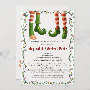 Welcome Elf Party North Pole Arrival Celebration Invitation