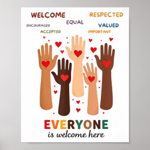 Welcome Everyone Is Welcome Here Idaho Teacher Poster