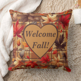 Welcome Fall! Autumn Leaves Decorative Cushion
