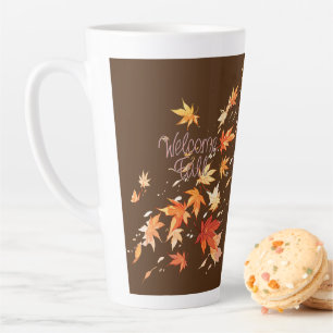 Welcome Fall, Autumn Leaves Latte Mug