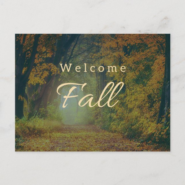Welcome Fall Autumn Trees in the Park  Postcard (Front)