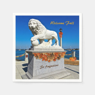 Welcome Fall Coastal St Augustine Florida Napkin