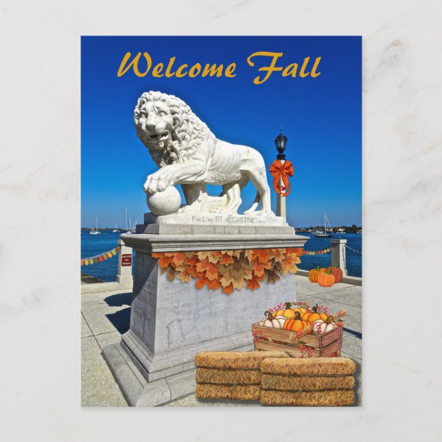Welcome Fall Coastal St Augustine Florida Postcard (Front)
