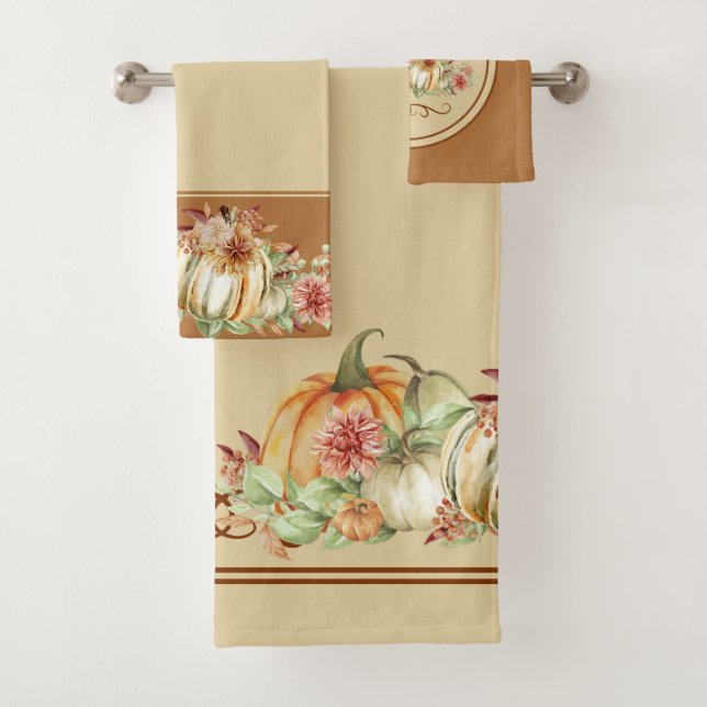 Welcome Fall Elegant Bath Towel Set (Insitu)