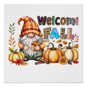Welcome Fall Gnomes Classic T-Shirt.png Poster