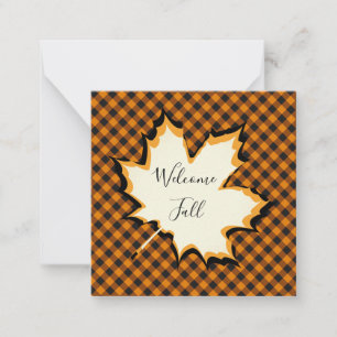 Welcome fall leaf card