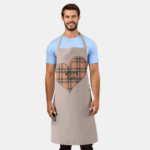 Welcome Fall Plaid Heart Apron
