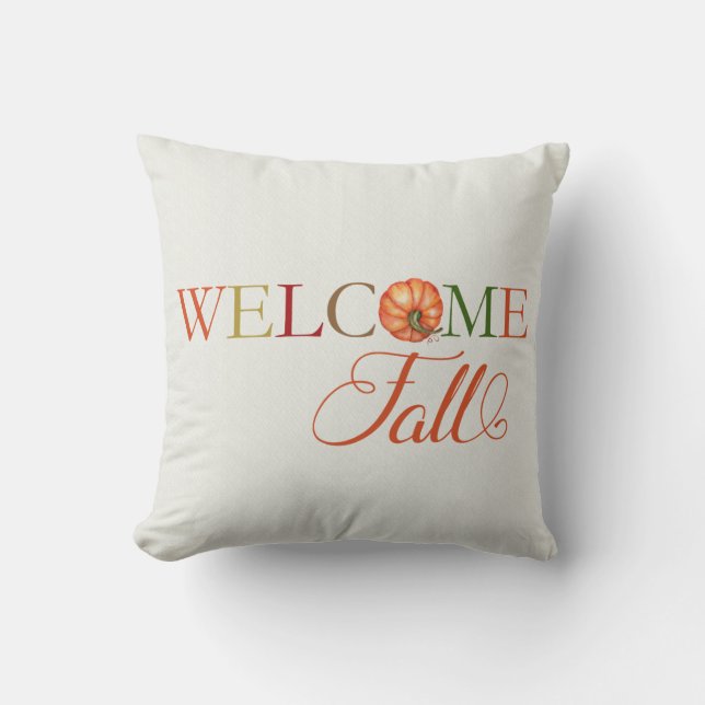 Welcome Fall Pumpkin Cushion (Front)