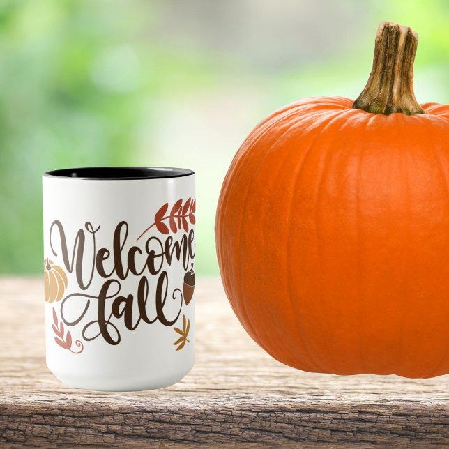 Welcome Fall with Pumpkin, Leaves and Acorns Mug (Creator Uploaded)