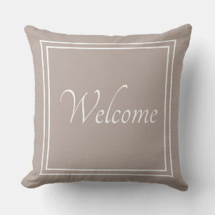 Welcome family monogrammed Throw Pillow