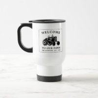 Welcome Family Name Farm Tractor White