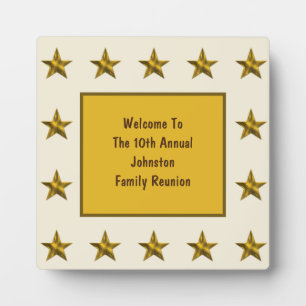 Welcome Family Reunion Gold Star Annual Big Event Plaque