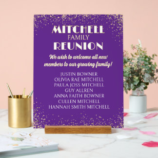Welcome! Family Reunion New Members Acrylic Sign