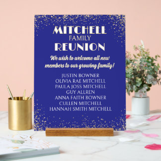 Welcome! Family Reunion New Members Acrylic Sign
