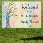 Welcome Family Tree Colourful Family Reunion Yard