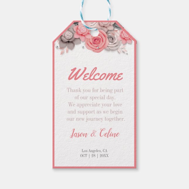 Welcome Favour Party Gift Tag (Front)