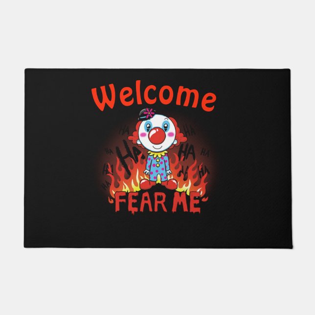 Welcome Fear Me Clown Doormat (Front)